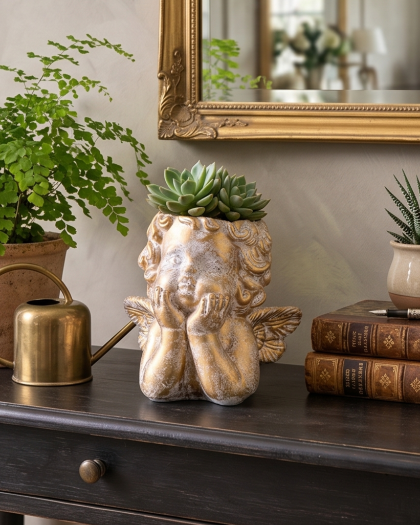 Adorable Angel Cherub Planter 