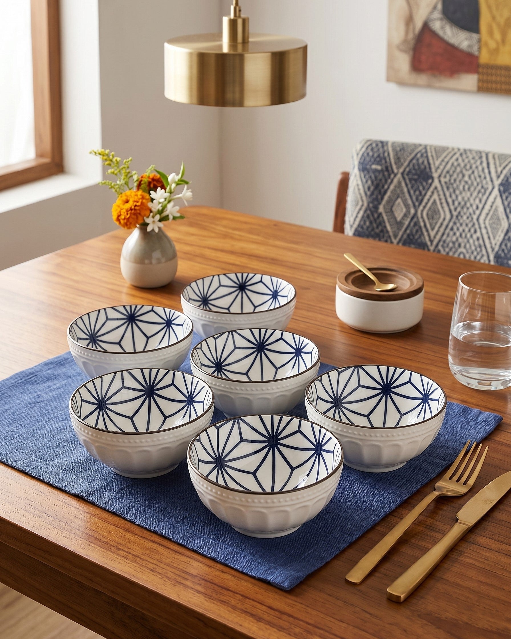 Modern Line Art Katori - Set Of 6 Style - 1 