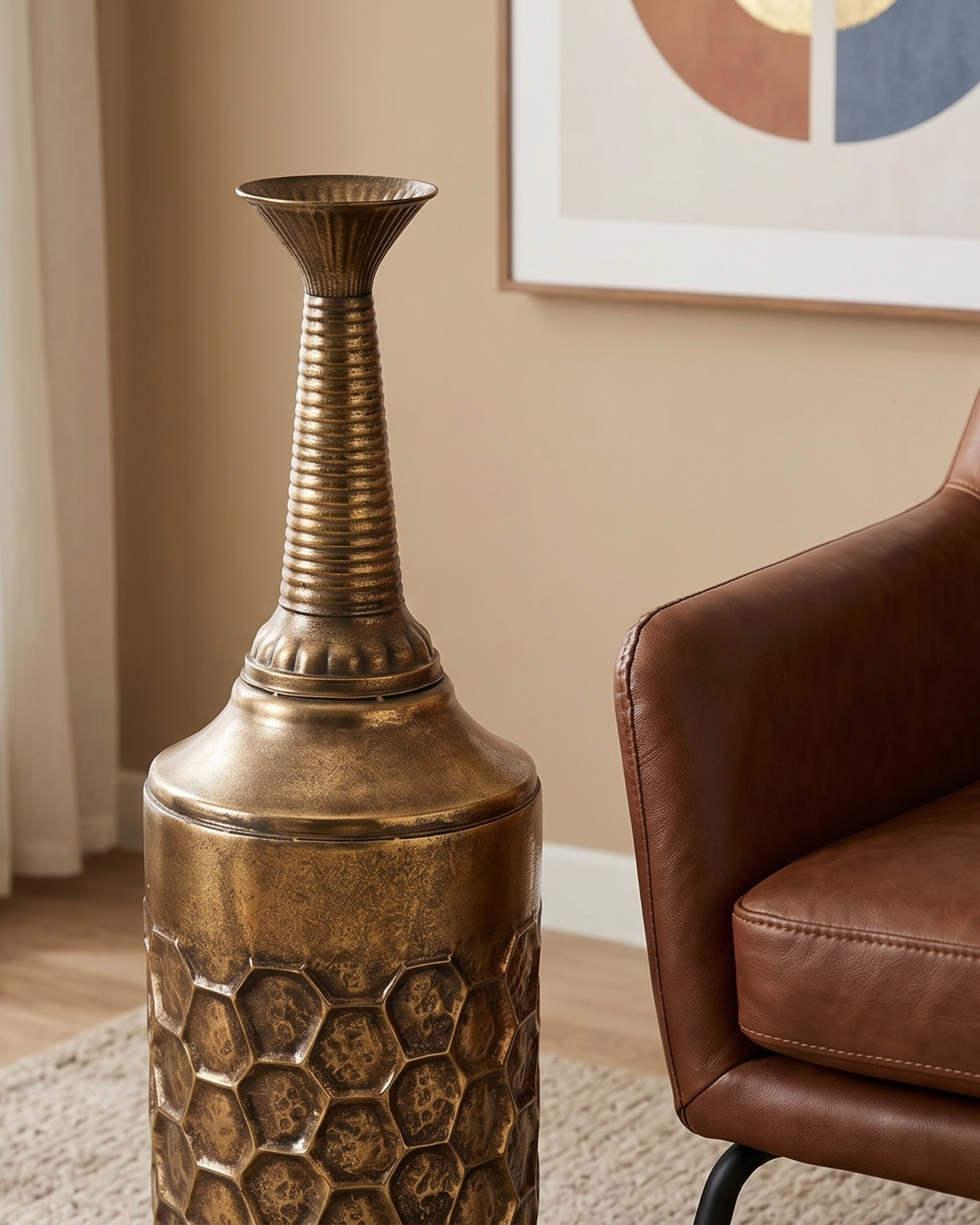 Golden Honeycomb Tall Planter - 100 cm 