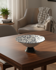 Blue Blossom Pedestal Desert Bowl