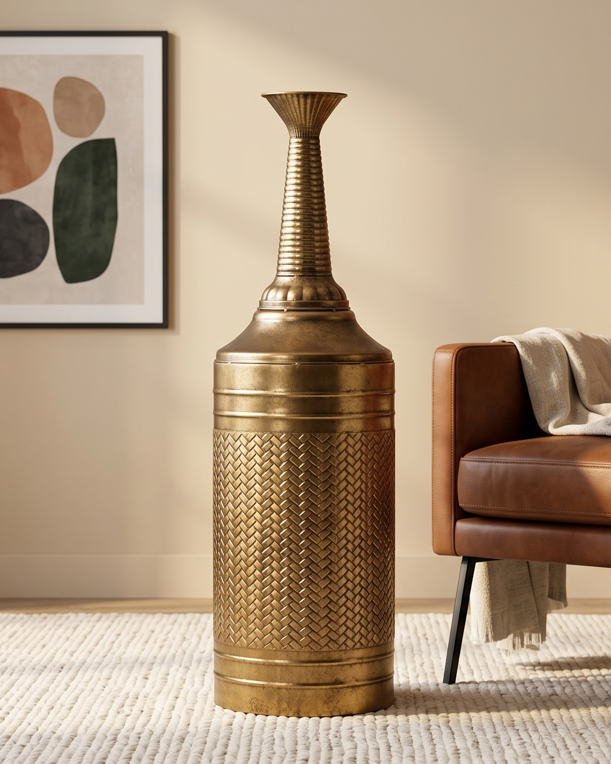 Golden Weave Floor Vase - 100 cm 