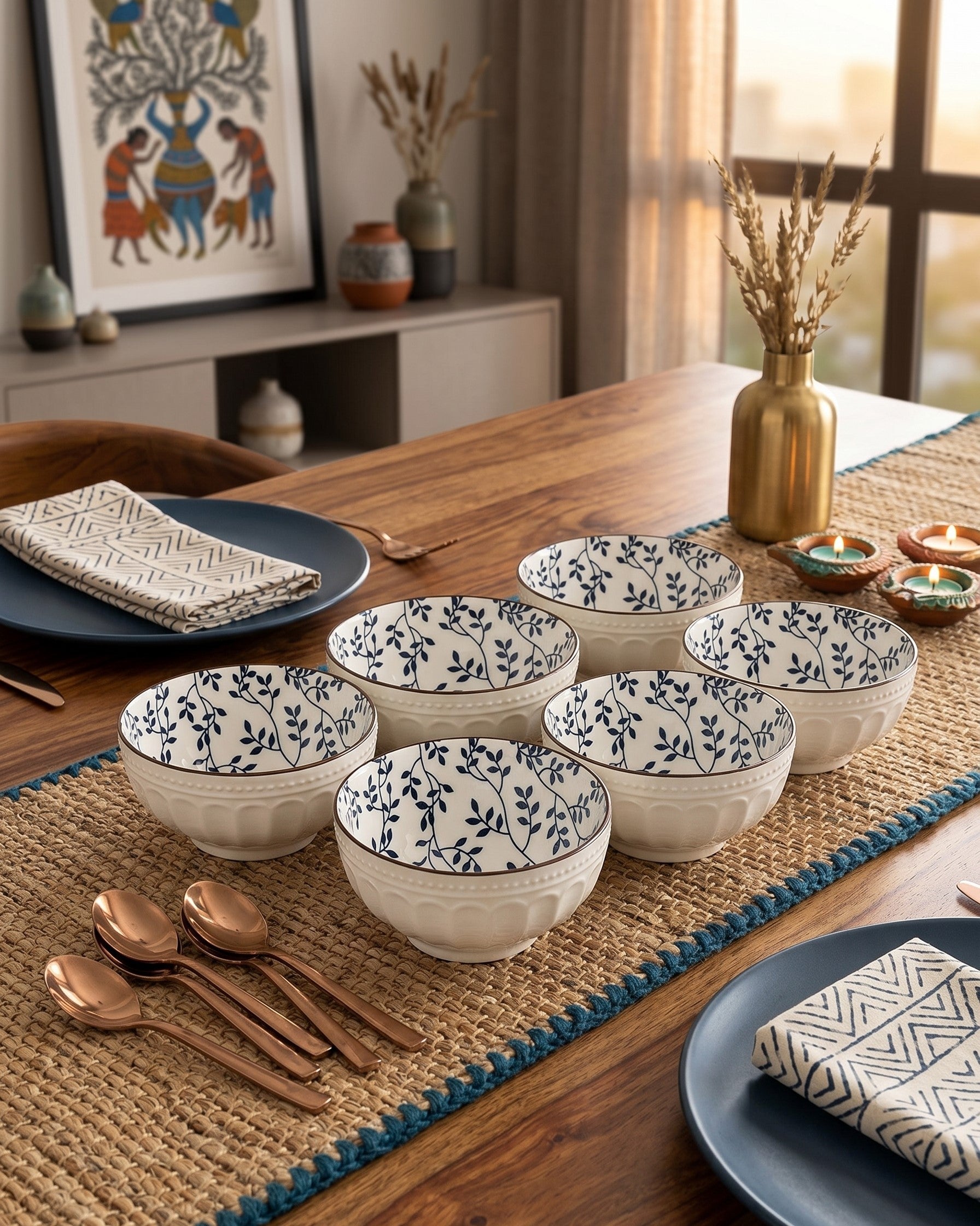 Modern Line Art Katori - Set Of 6 Style - 6 