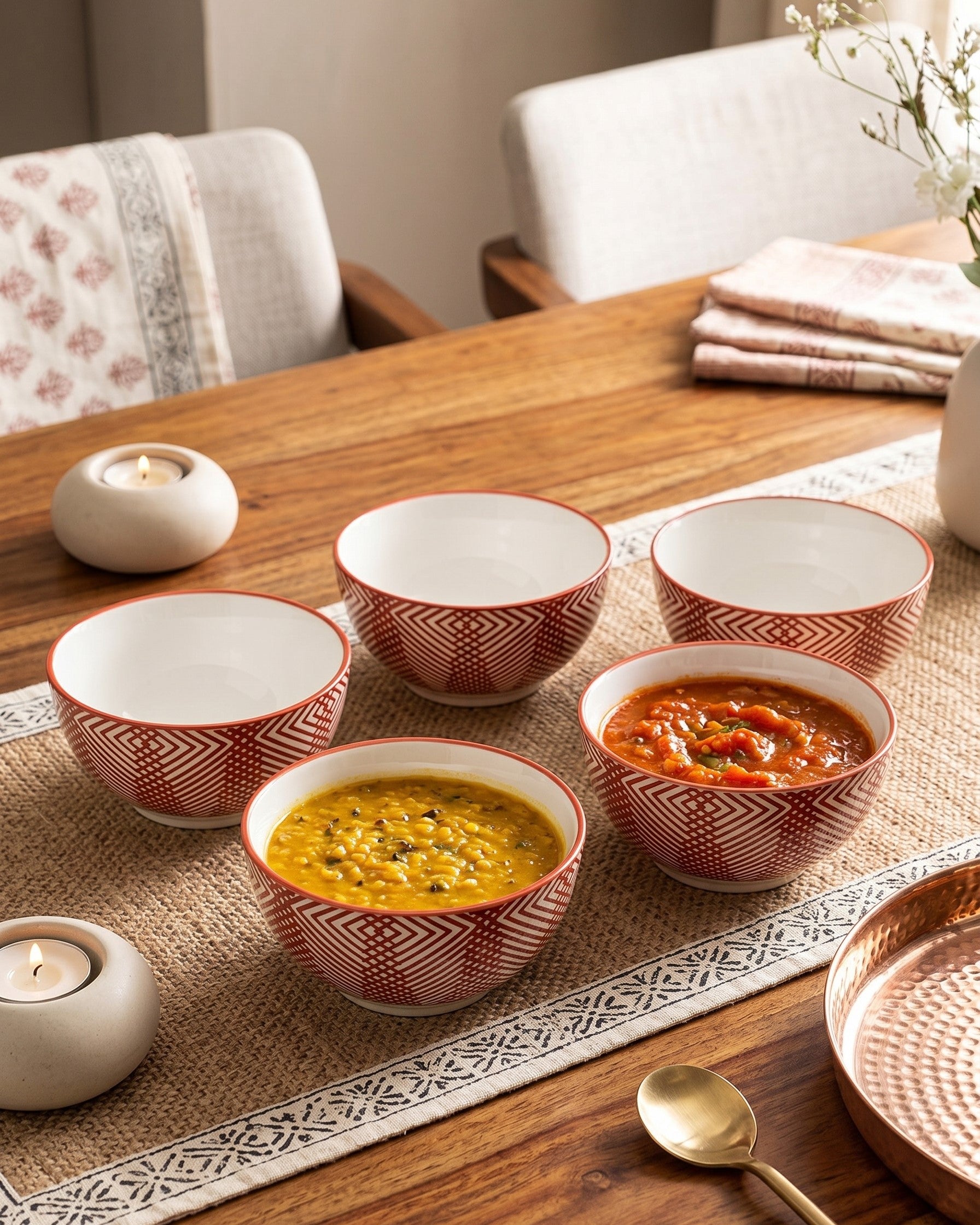 Floral Vine Katori - Set Of 5 Style - 3