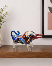 Majestic Bull Art Decorative Glass Figurine