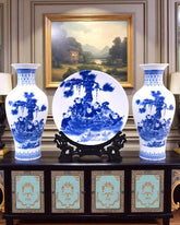 Blue & White Harmony Kids Vase & Decorative Plate - Set Of 3 