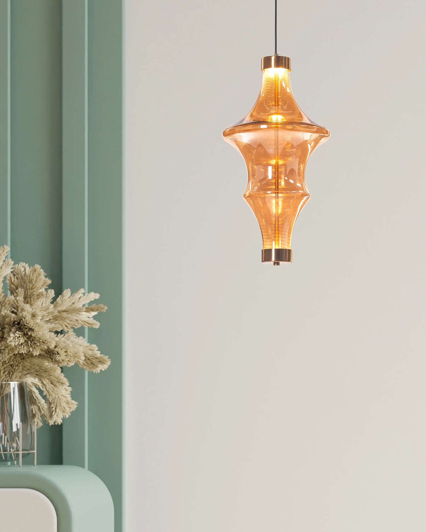 Amber Hourglass Pendant Light 