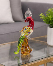 Radiant Plume Bird Decorative Glass Figurine