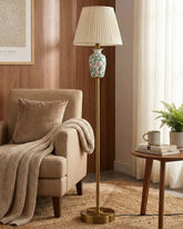 Blush Vine Floral Motif Floor Lamp 