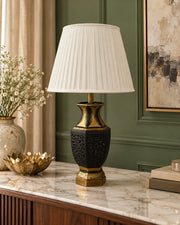 Midnight Filigree Ceramic Table Lamp