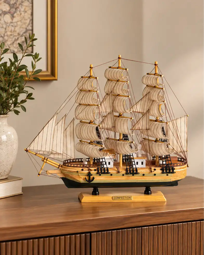 Royal Treasure Galleon Decorative Ship Model - 48 CM