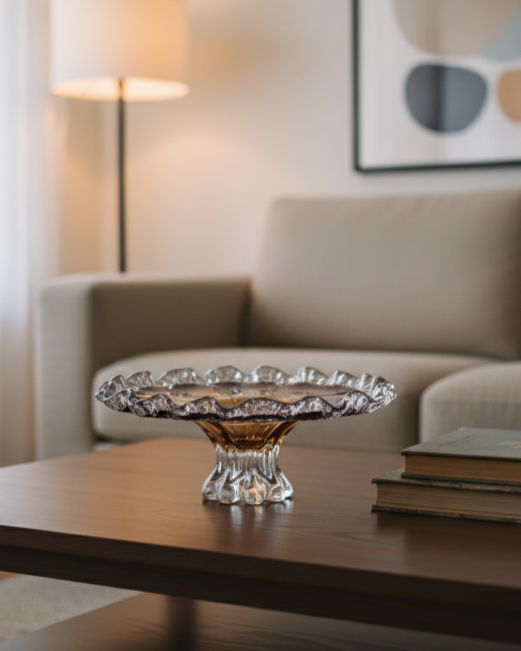 Aurora Bloom Centerpiece Decorative Glass Bowl 