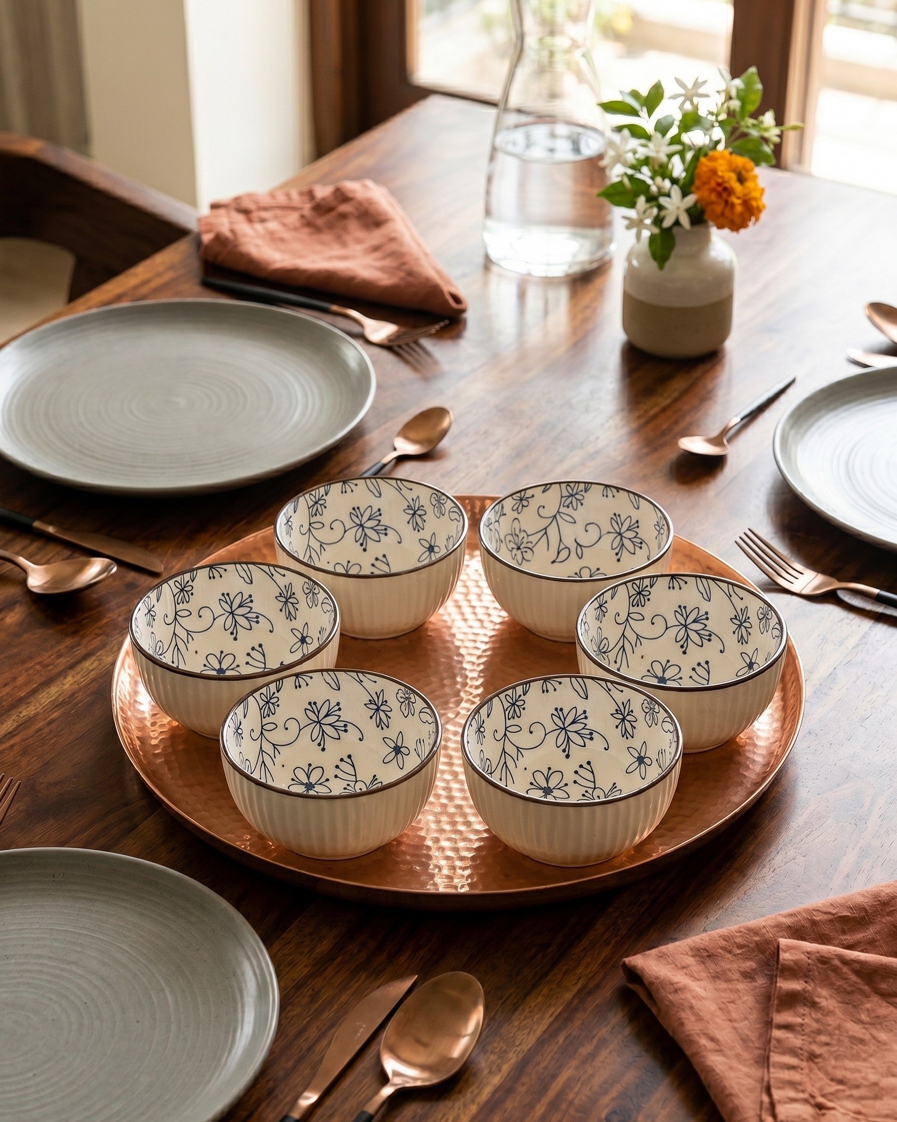 Midnight Blossom Katori - Set Of 6 Style - 6 