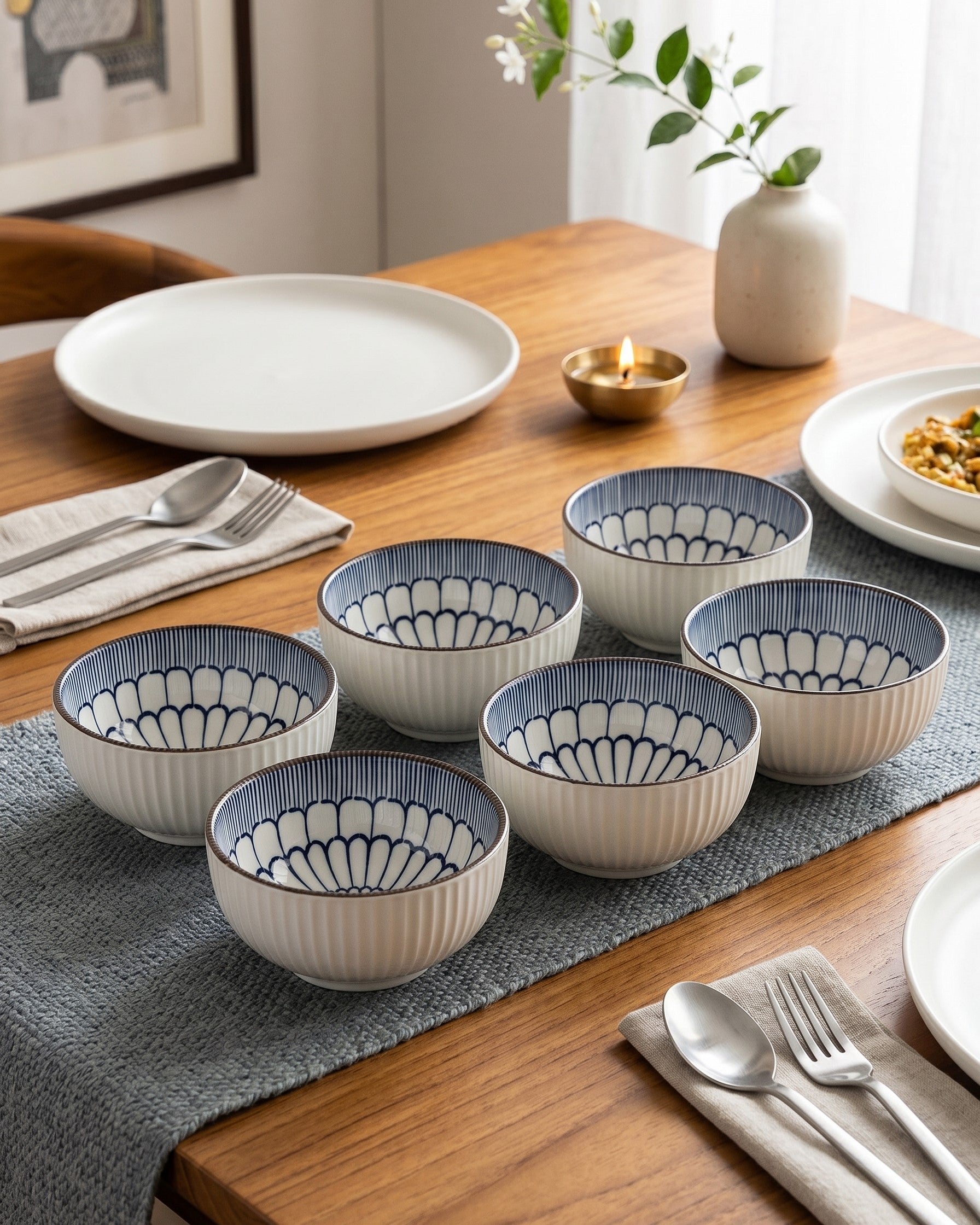 Midnight Blossom Katori - Set Of 6 Style - 4 
