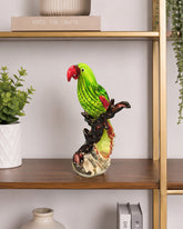 Royal Green Parrot Decorative Glass Figurine 
