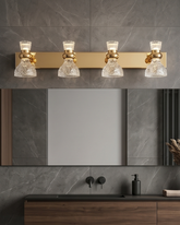 Amber Glow Crystal Vanity Light- 4 Lights 