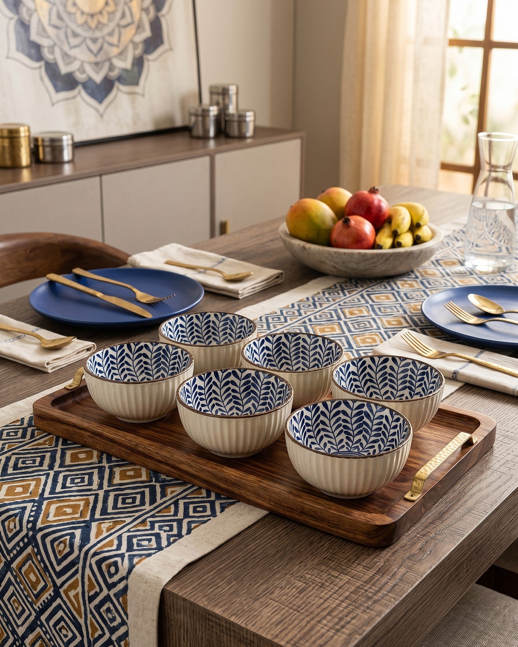 Midnight Blossom Katori - Set Of 6 Style -2 
