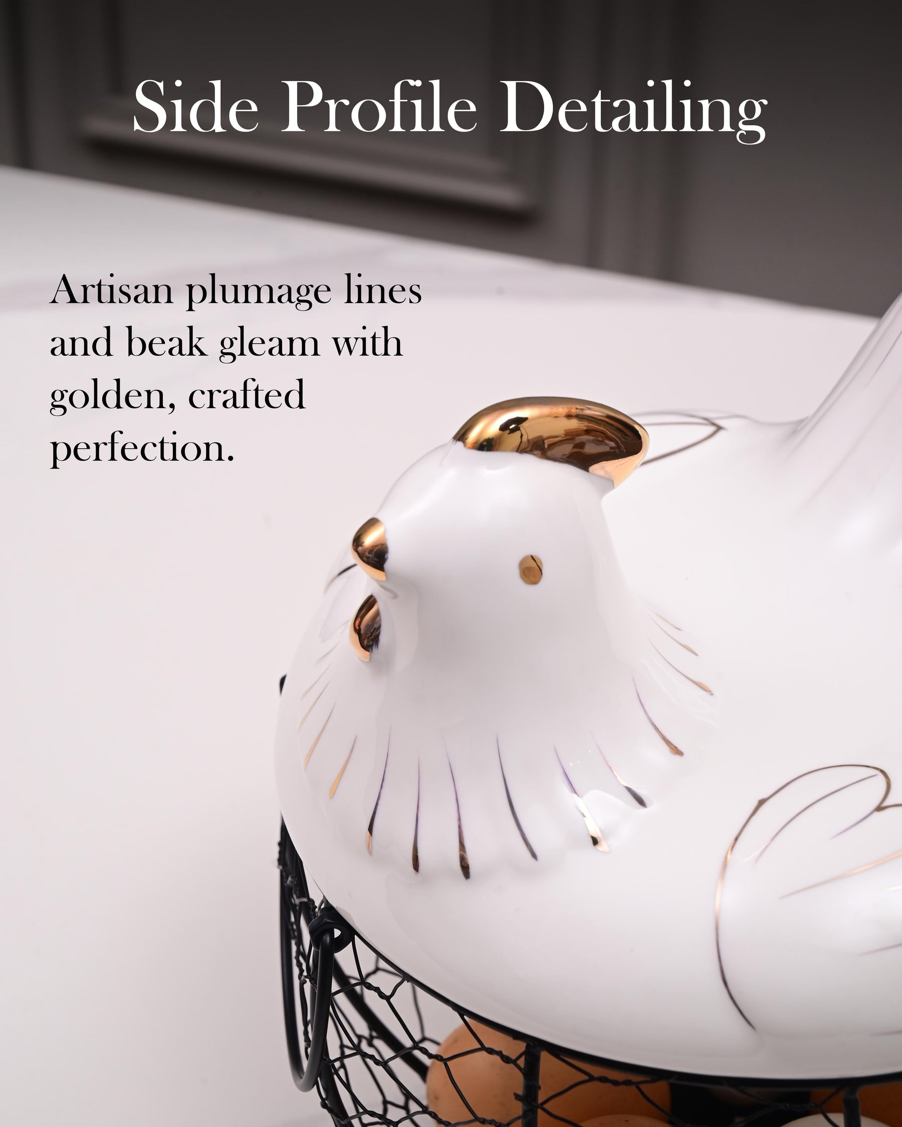 Rooster Egg Basket - White 