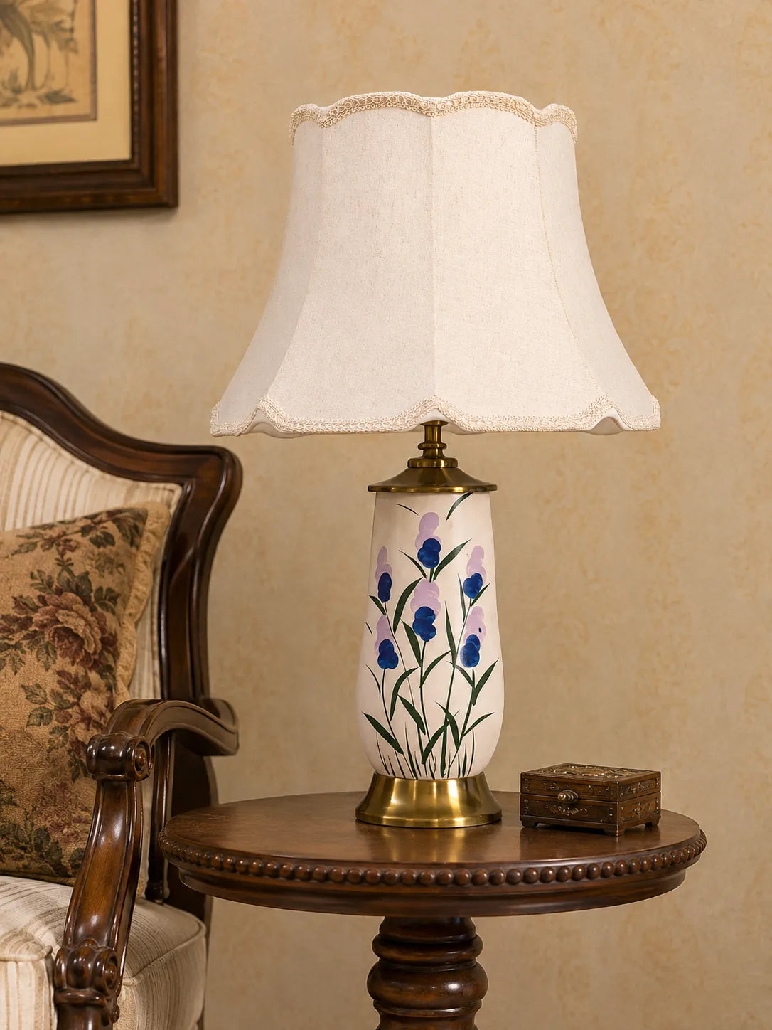 Blue Blossom Ceramic Table Lamp 