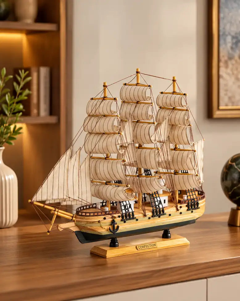 Royal Treasure Galleon Decorative Ship Model - 48 CM