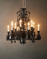 Victorian Black Crystal Chandelier - 12 Light 