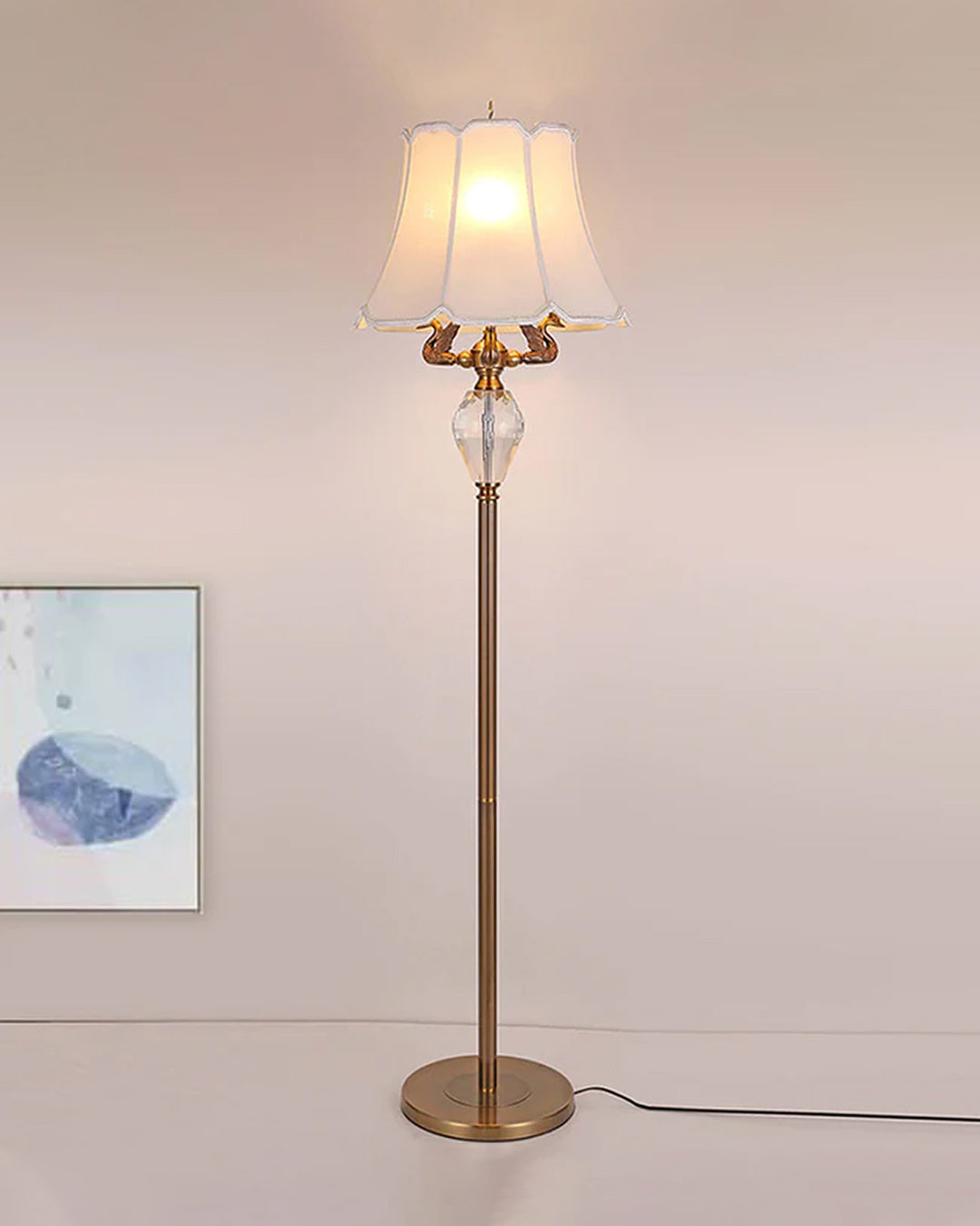 White Bell Shaped Floor Lamp