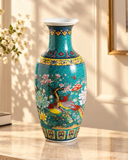 Turquoise Phoenix & Floral Oriental Vase
