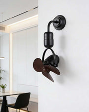 Modern Orbit Wall Mounted Fan - Black & Brown