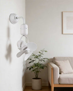 Modern Orbit Wall Mounted Fan - White 