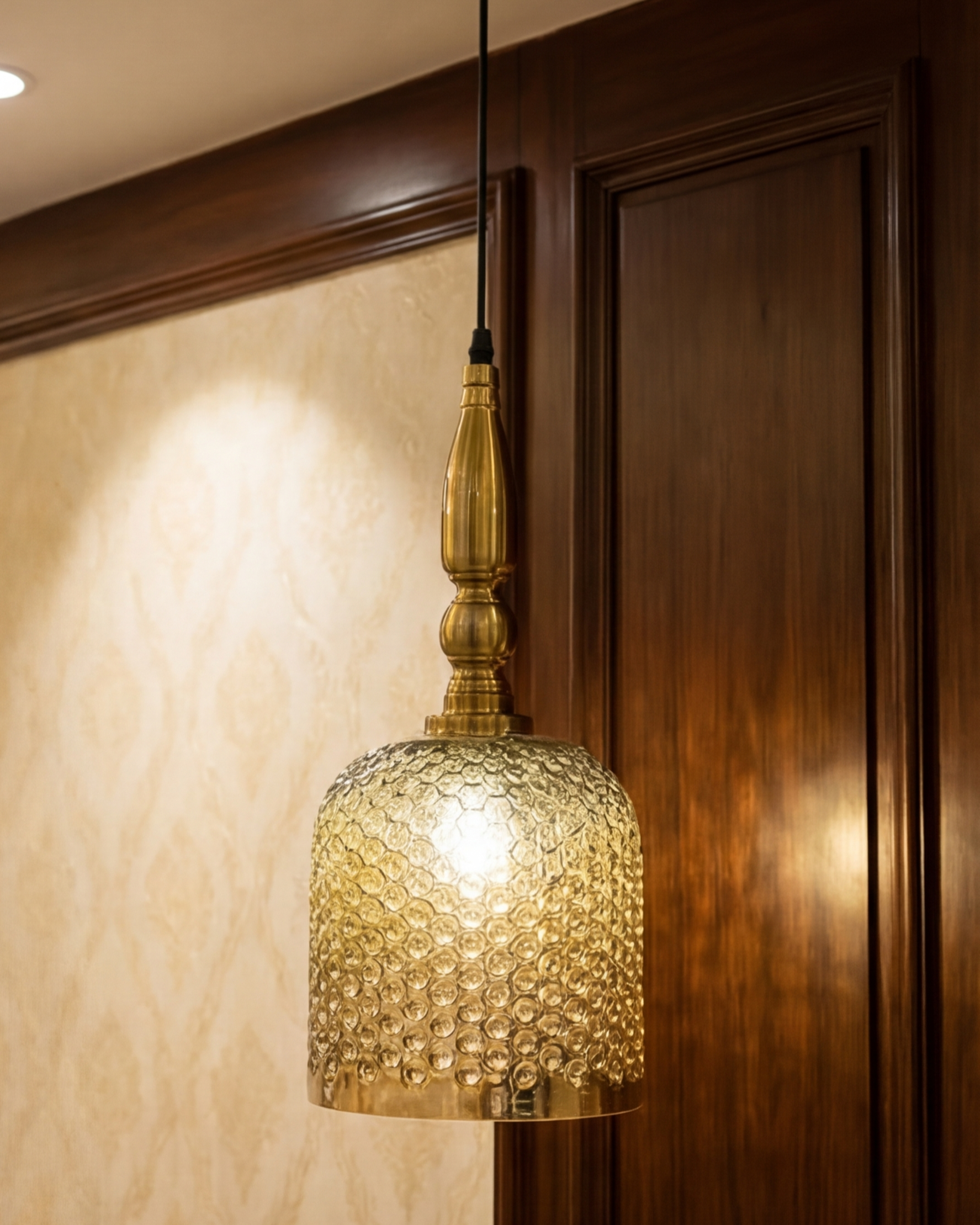 Vintage Honeycomb Glow Pendant Light 