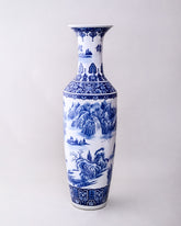 Majesty of Mountains Blue & White Tall Floor Vase - 125 cm 