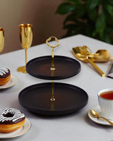 Charcoal Eclipse 2-Tier Cake Stand 