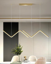 Zig Zag LED Chandelier - Gold - The Decor Kart 