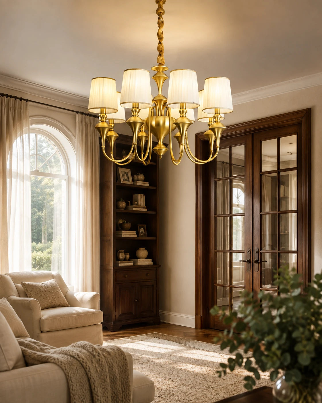 Classic Serena Gold Chandelier - 8 Bulbs 