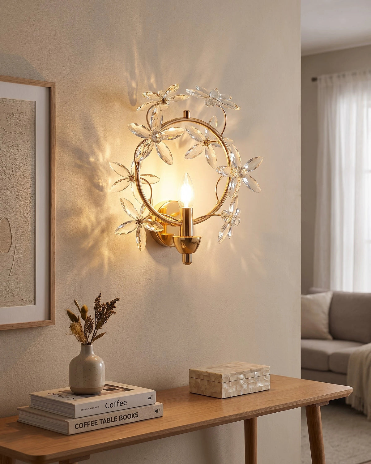Floral Halo Wall Light - Clear
