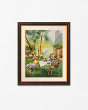 "Breakfast At The Garden" Handmade Oil Painting 20"x24"