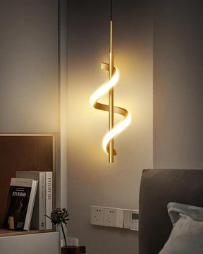 Spiral Lustre LED Pendant Light - Gold - The Decor Kart 