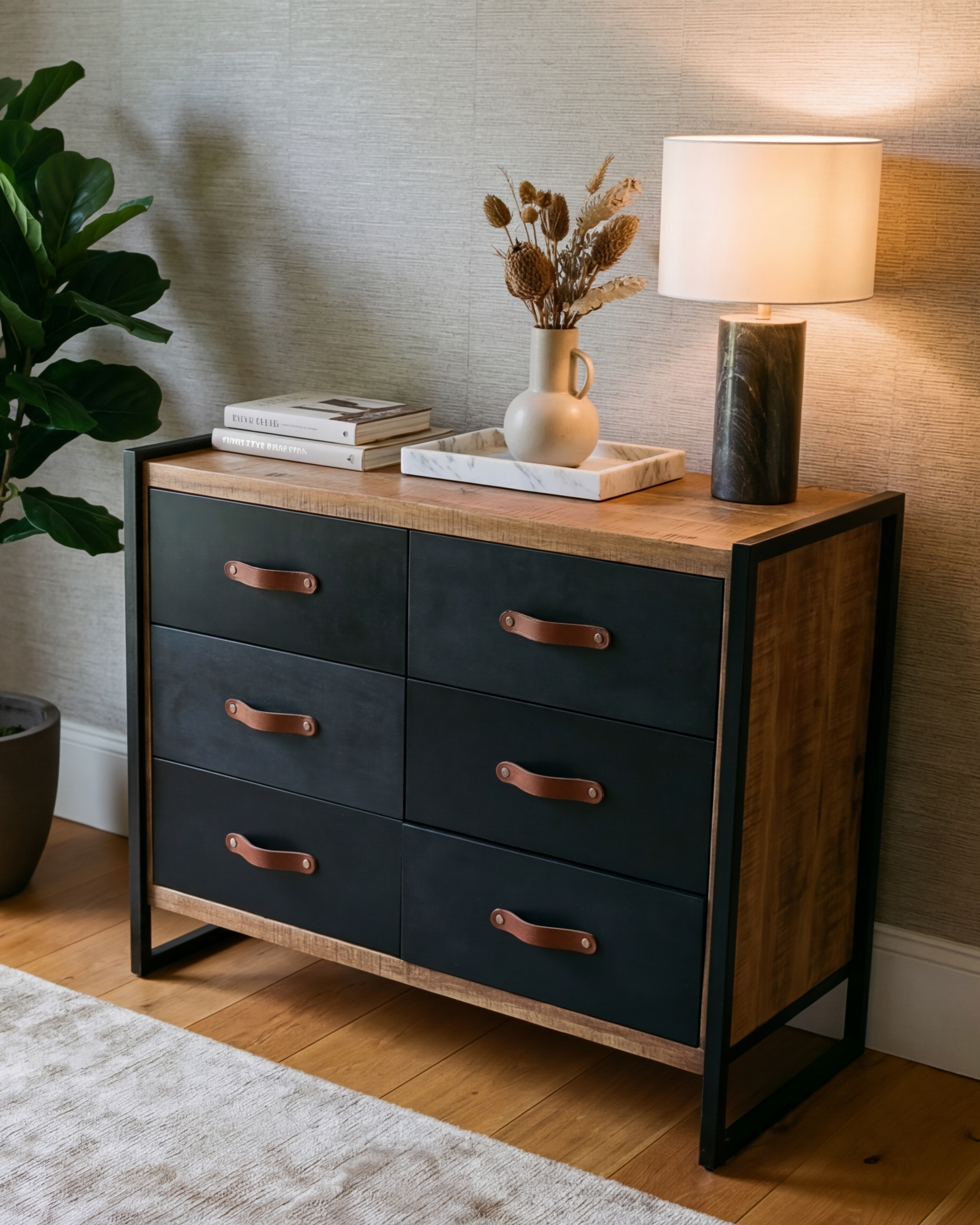 Industrial Luxe 6 Drawer Cabinet 