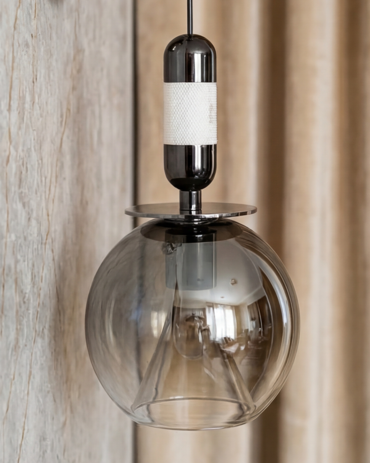 Smoked Orb Luxe Wall Light 