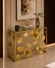 Gilded Petal Console Table - Large