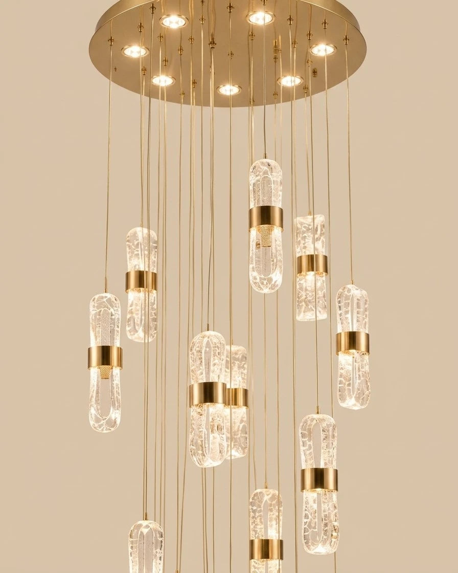 Bubble Glass Spiral Chandelier - 18 Lights