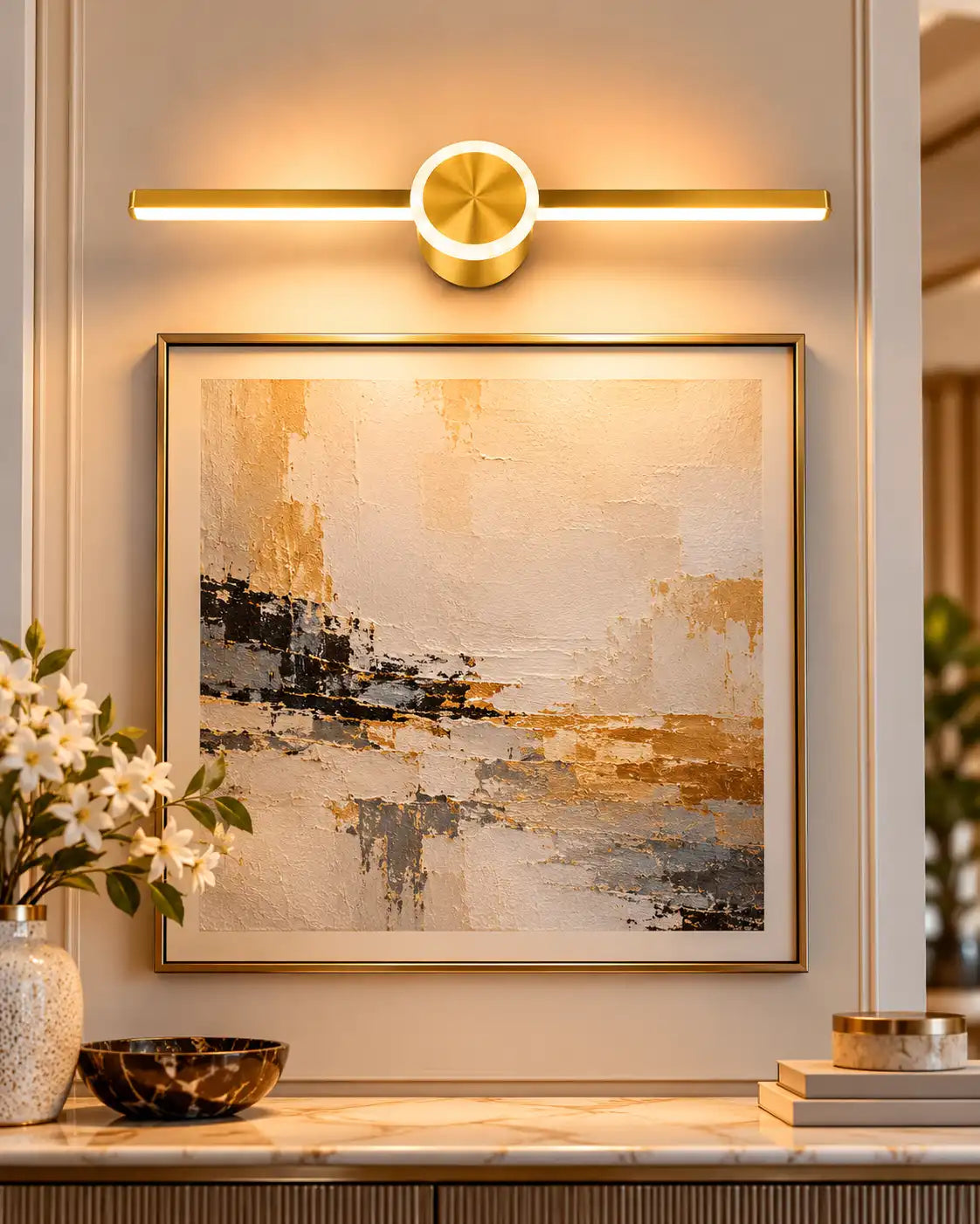 Gold Circular LED Mirror Light - 18 Watt
