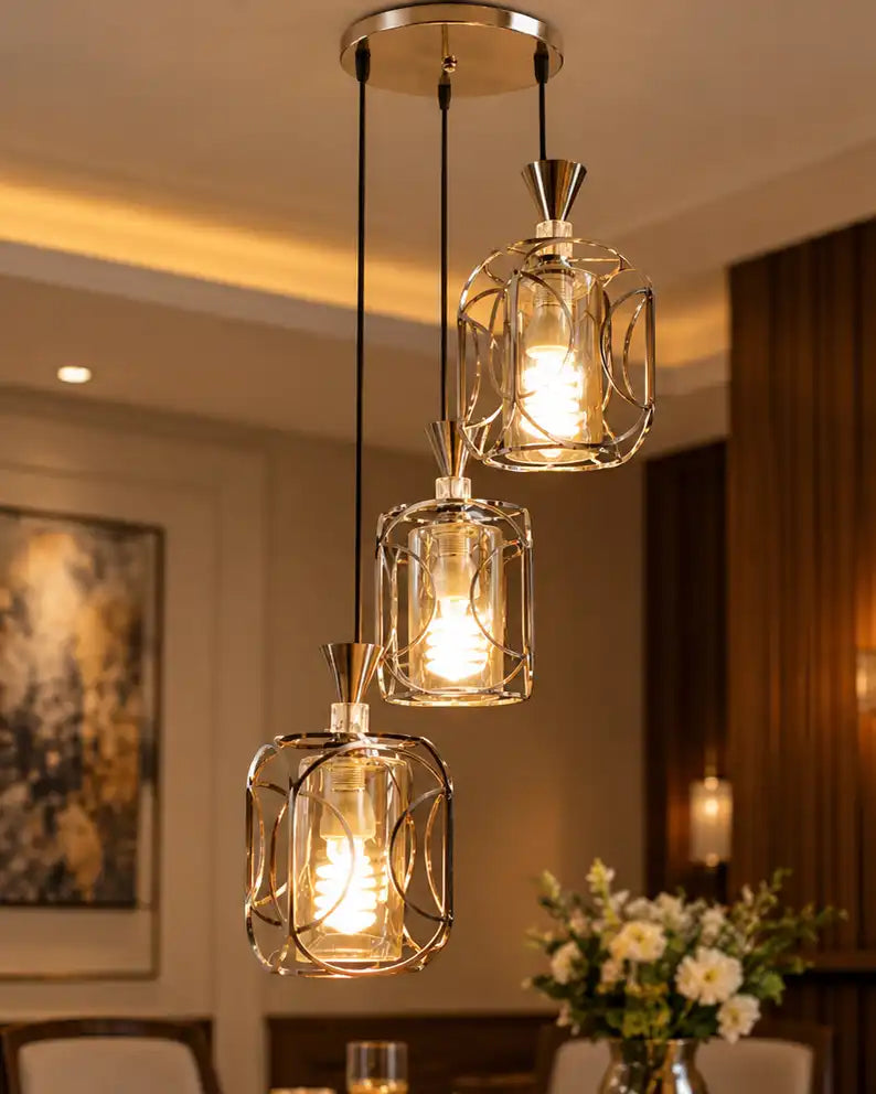 Astra Triple Cage Pendant Light