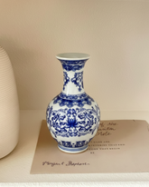 Graceful Blue & White Lotus Porcelain Mini Vase 