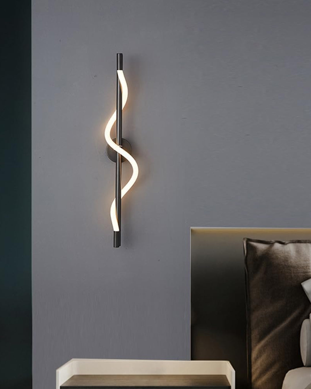 Rope Spiral LED Wall Light - Black 
