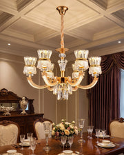 Regal Curve Crystal Chandelier - 6 Lights