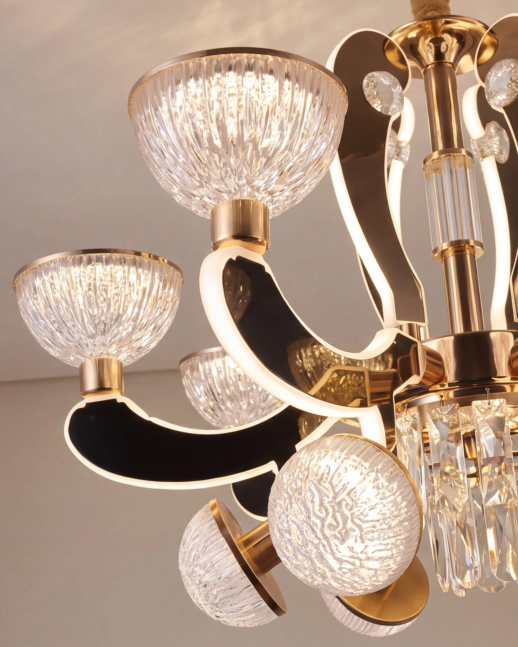 Contemporary Cascade Crystal Chandelier 