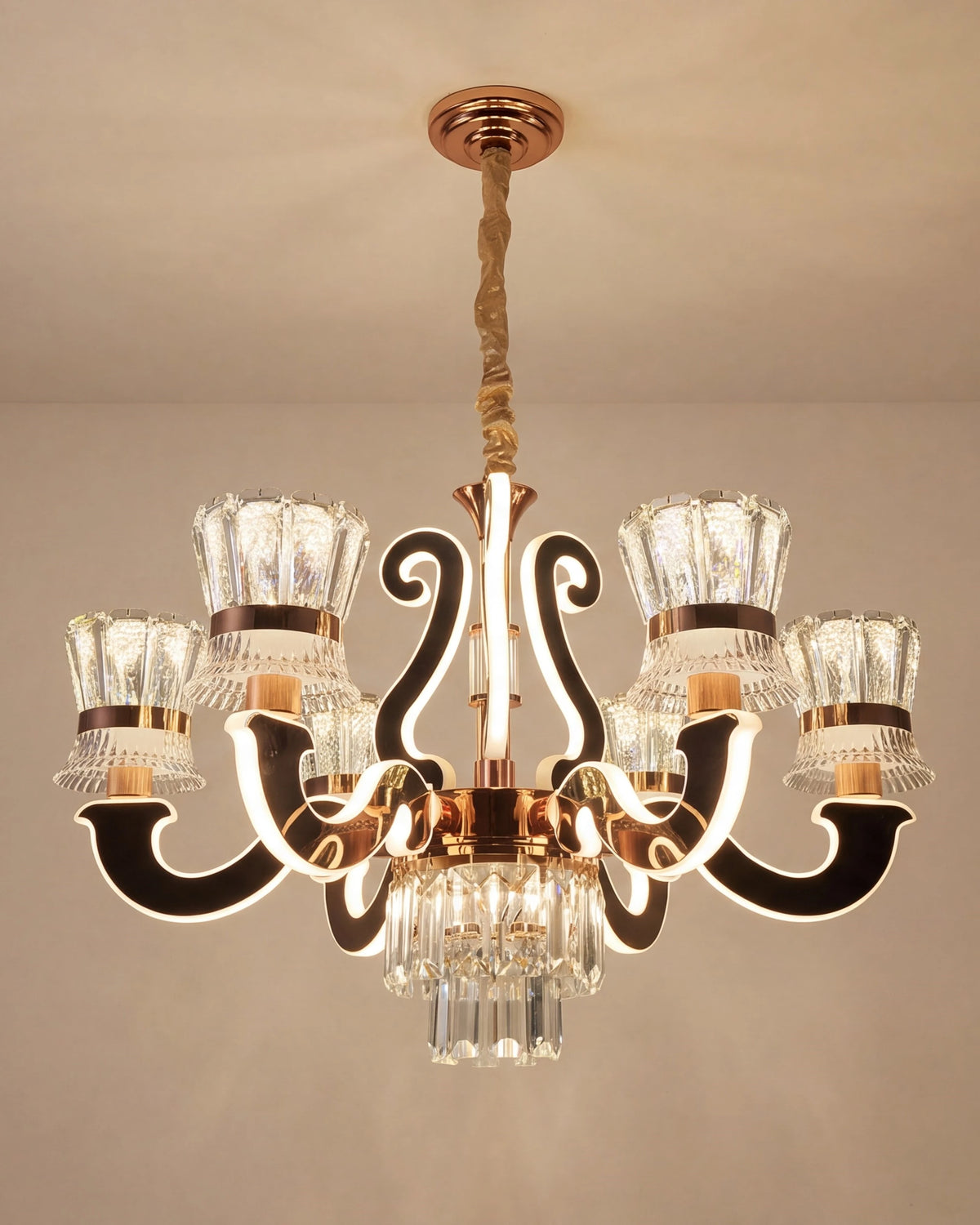 Noir Elegance Crystal Chandelier