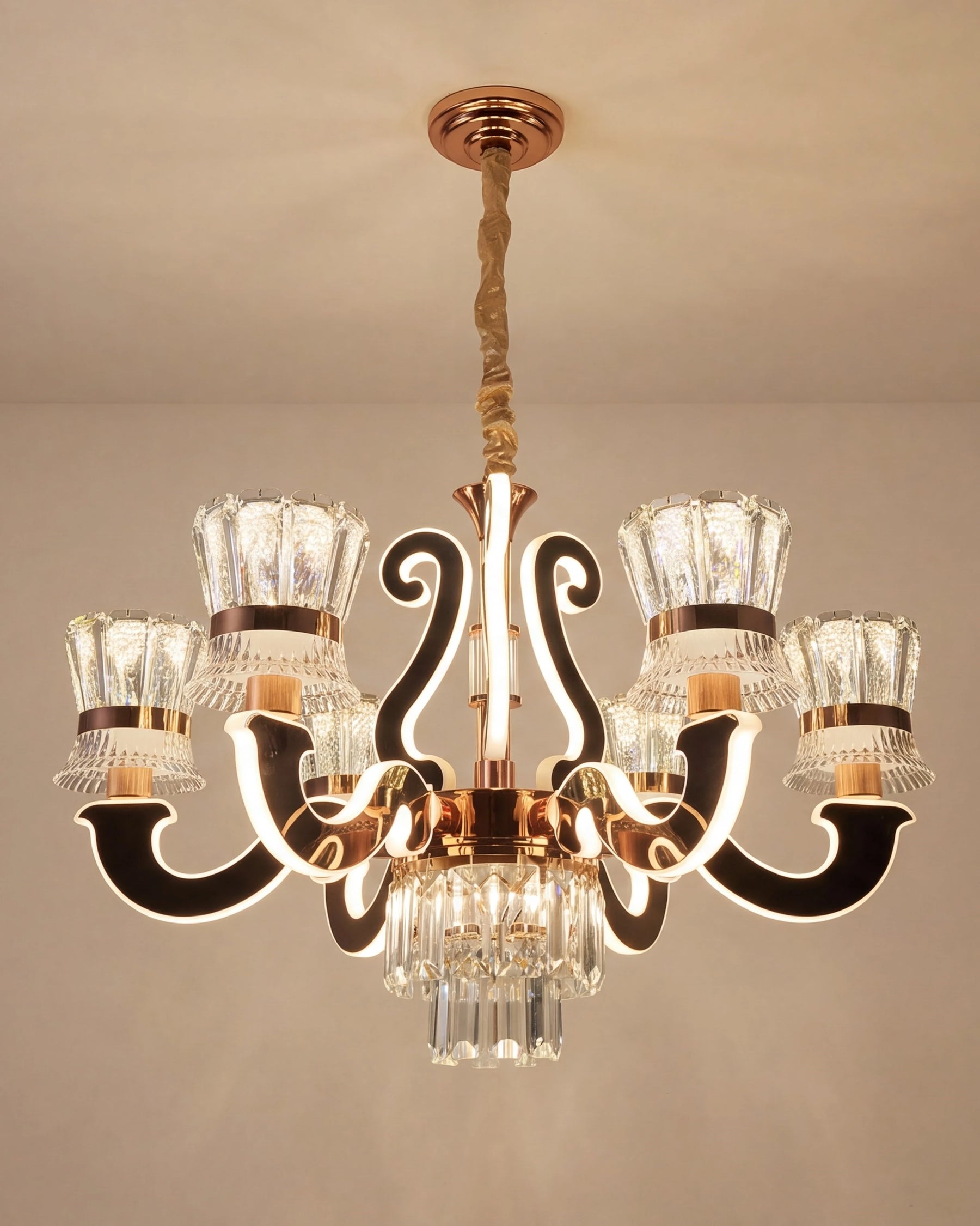 Noir Elegance Crystal Chandelier 