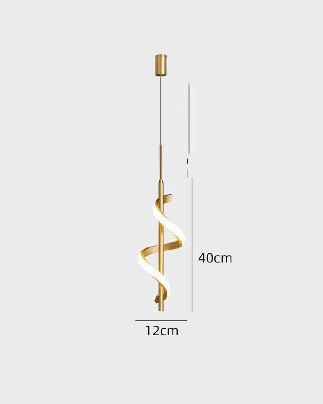 Spiral Lustre LED Pendant Light - Gold - The Decor Kart 