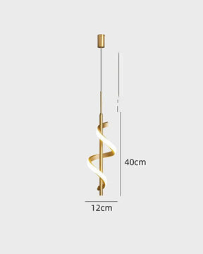 Spiral Lustre LED Pendant Light - Gold - The Decor Kart 
